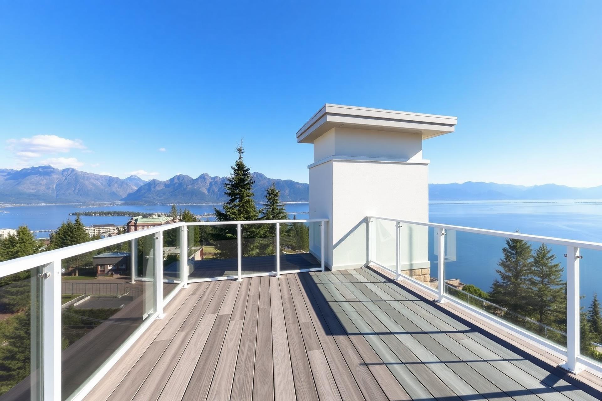Modern Kelowna deck overlooking Okanagan Lake